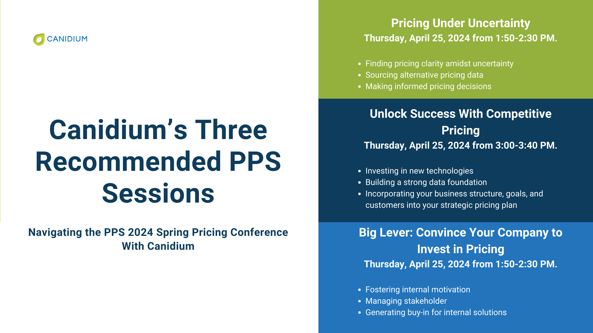 Canidium's Three Recommended PPS Sessions